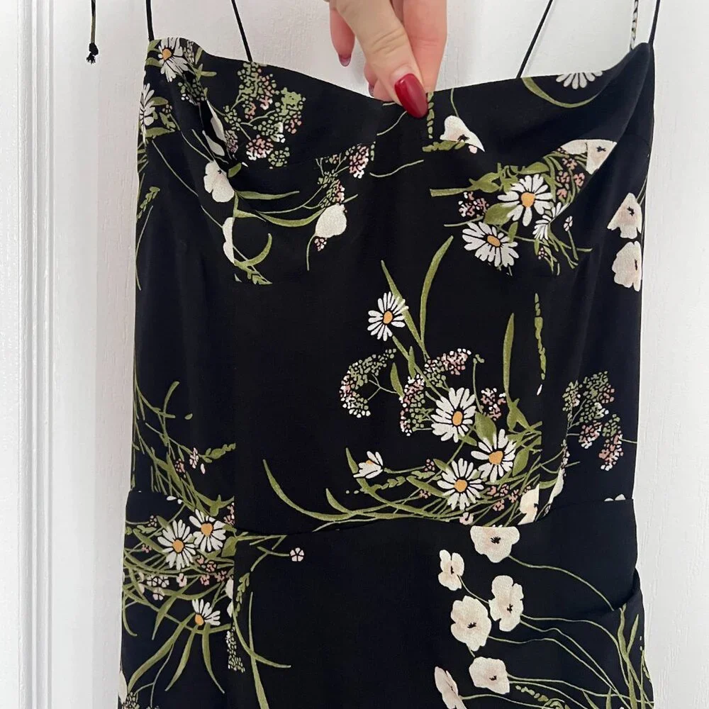 Reformation black Kourtney midi dress SIZE S - Picture 9 of 12